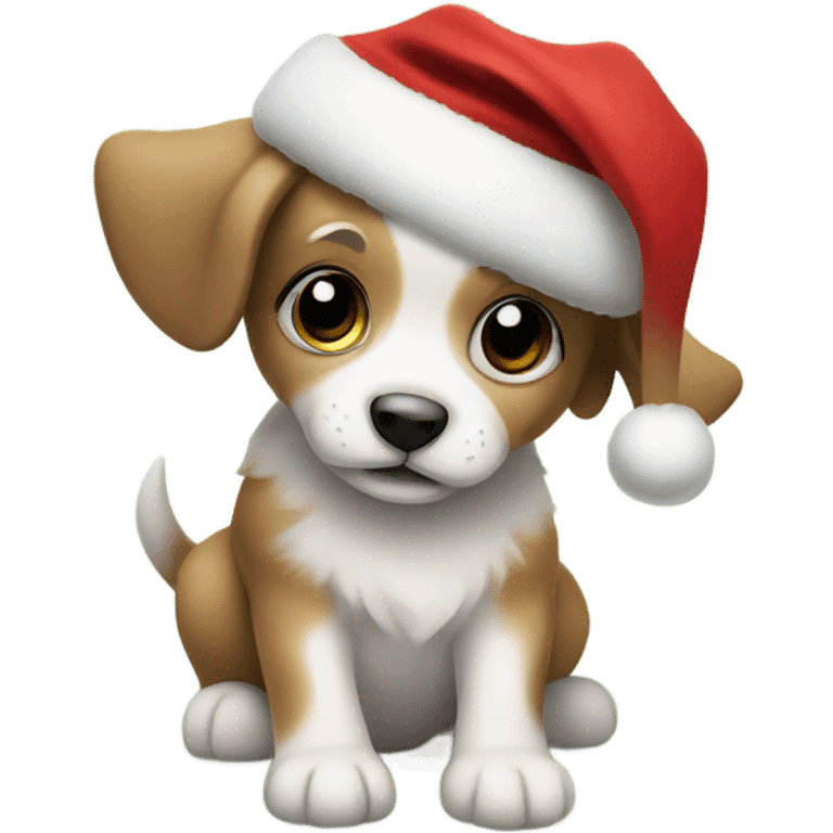 Christmas puppy emoji