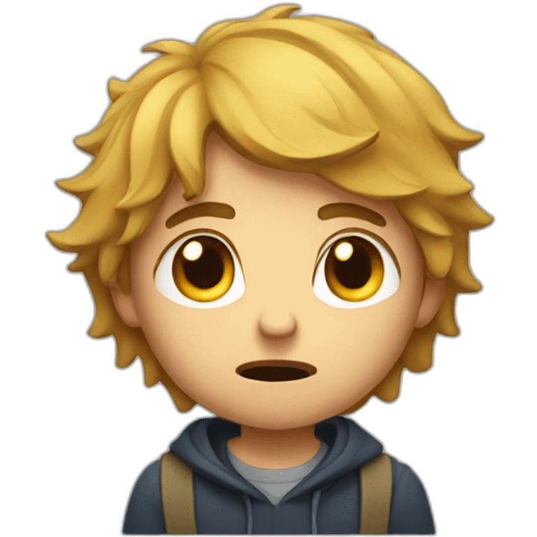 A frustrated young man emoji