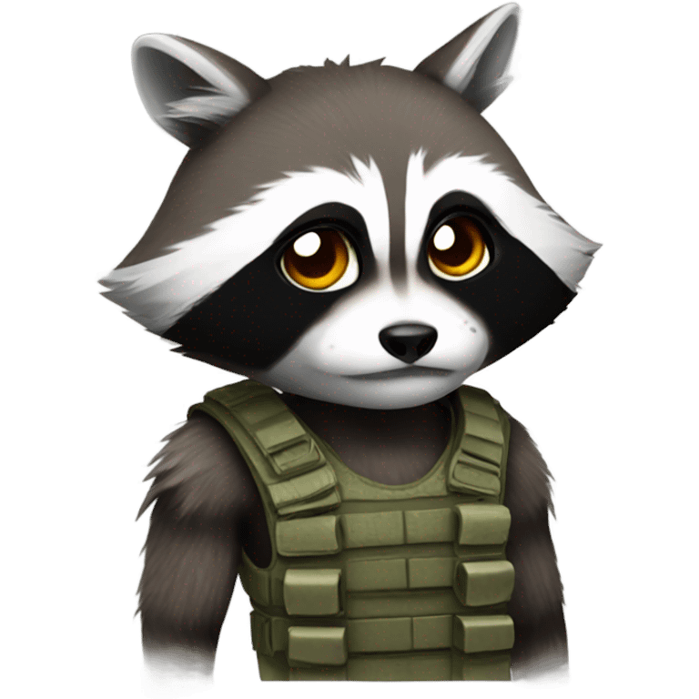 Combat raccoon emoji