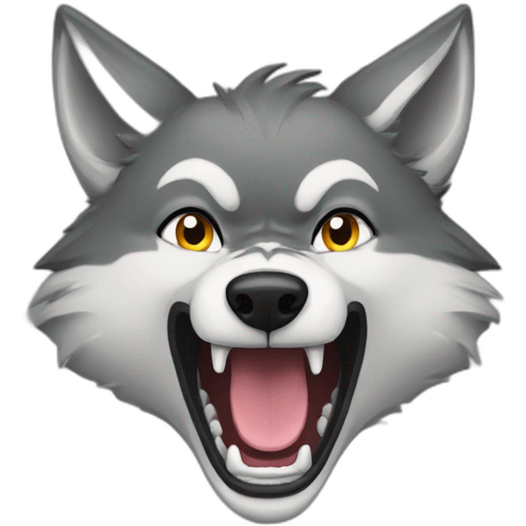 female wolf growling emoji