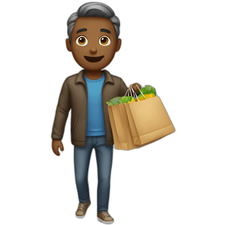 man doing shopping emoji