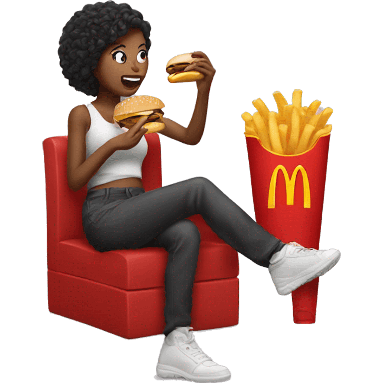 Women eating McDo  emoji