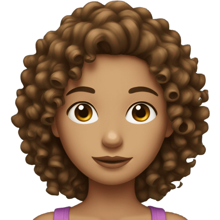 curly girl brunette  emoji