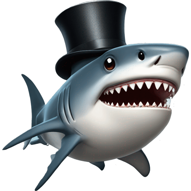 shark with tophat emoji