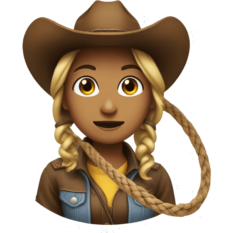 A cowgirl with a lasso emoji