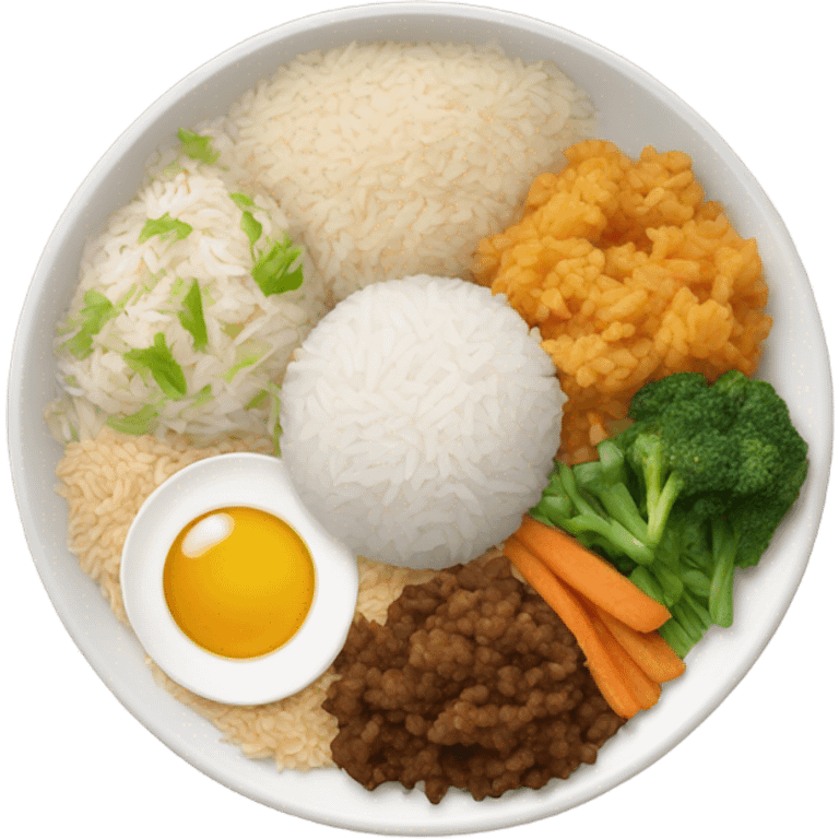 rice plate with side dishes emoji