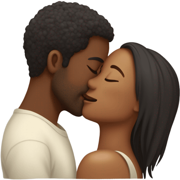 Romance between woman & man kissing  emoji