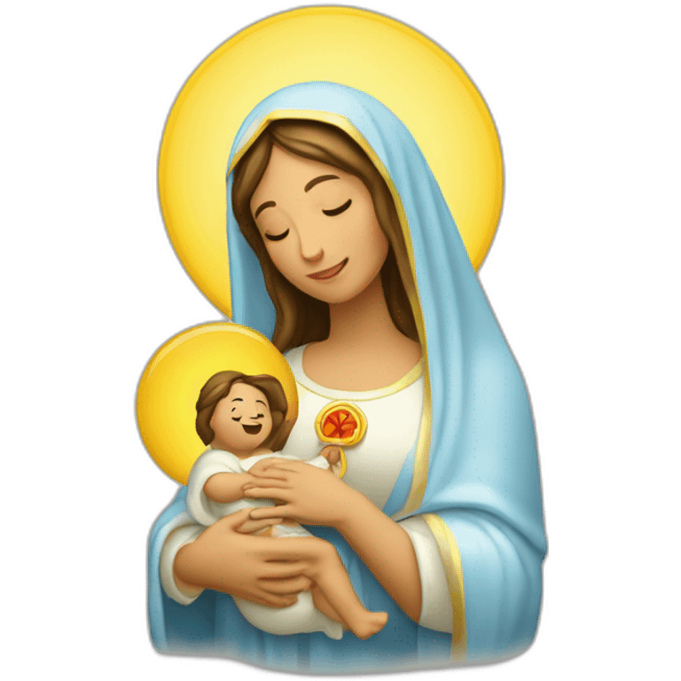 Virgen María con niño Jesús emoji