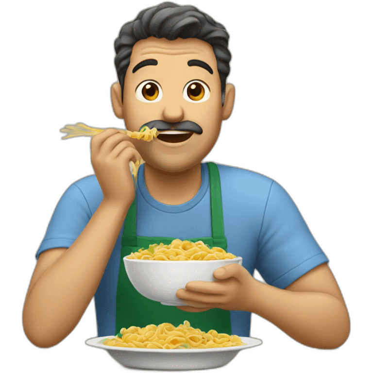 man eating pasta emoji