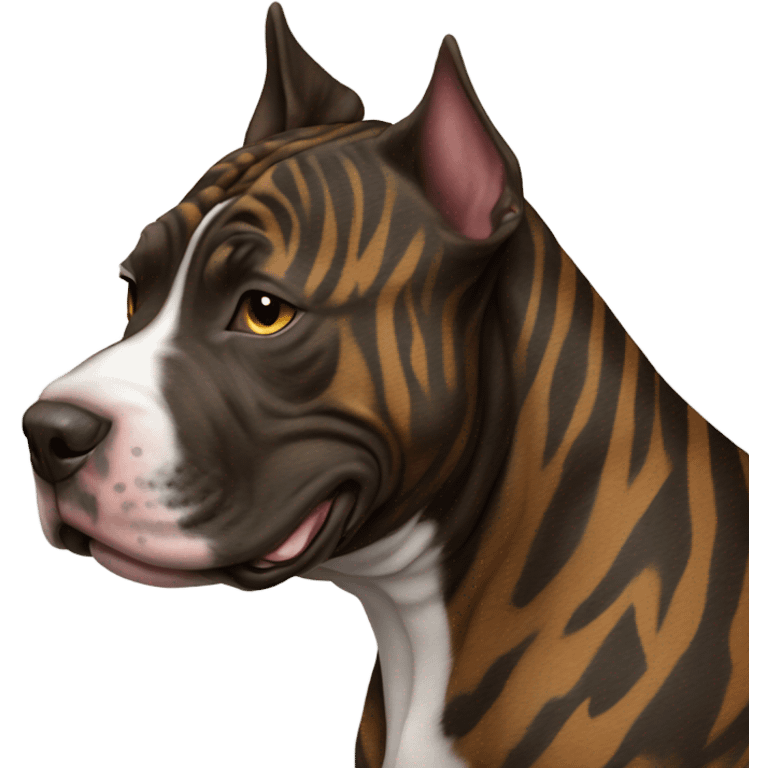 pitbull terrier dark brindle tiger stripes emoji