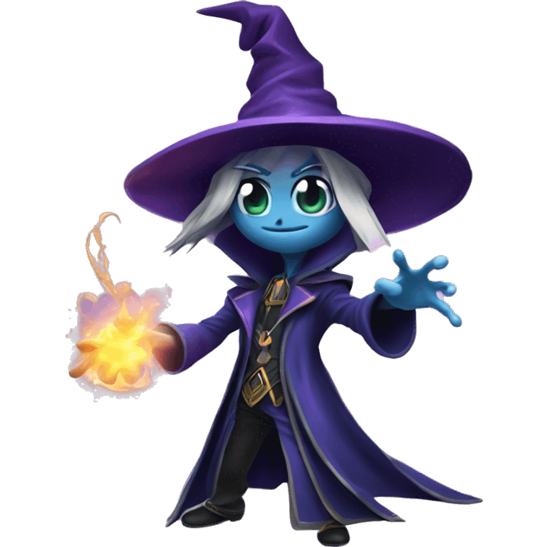 Yu-gi-oh Dark magician casting a spell, iOS emoji style art emoji