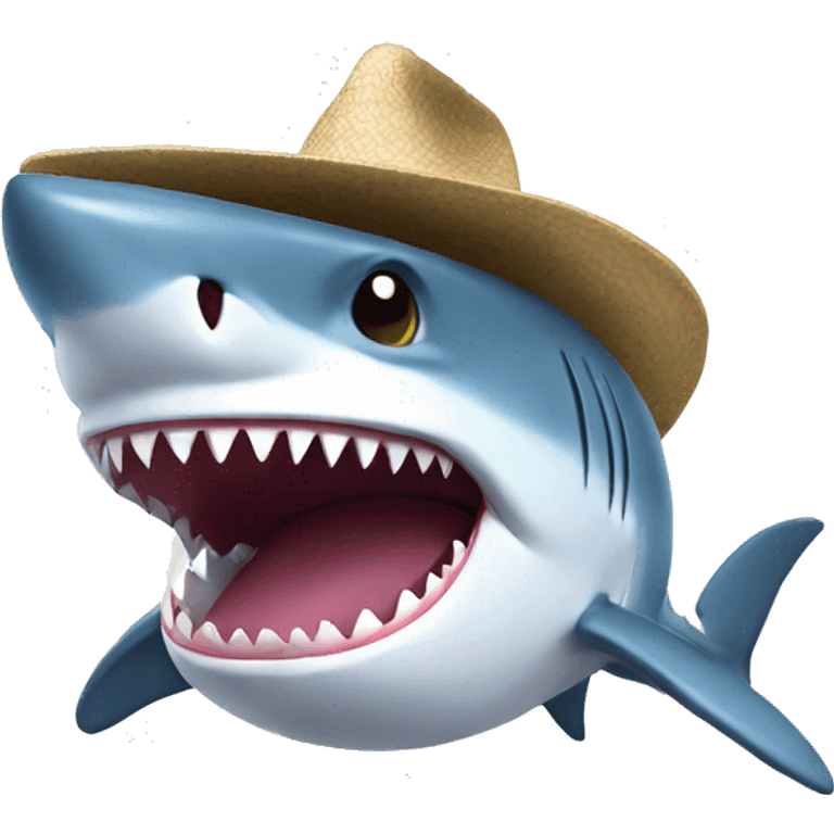 shark with to hat emoji