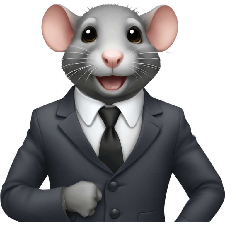 rat wearing a suit chocked emoji