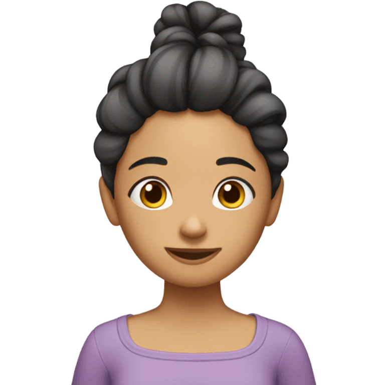 A girl putting hair up for bedtime emoji