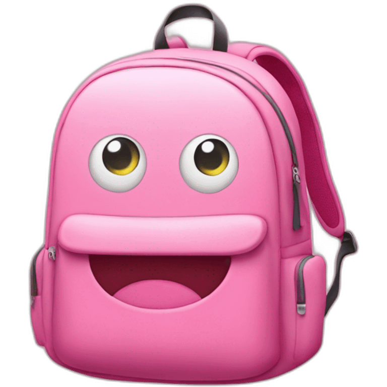 Cute Pink backpack with eyes and smile emoji