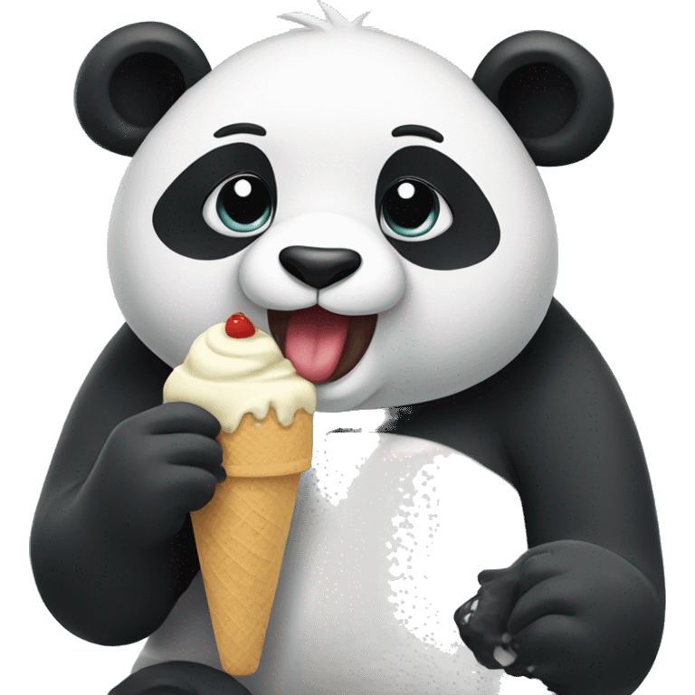 Panda eating ice cream emoji