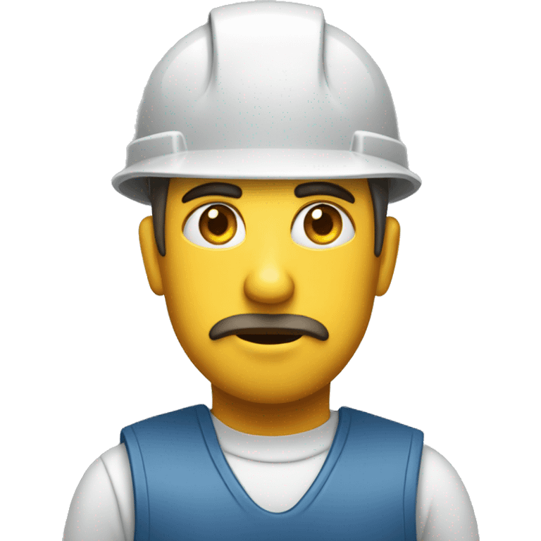 Skeptical factory worker emoji