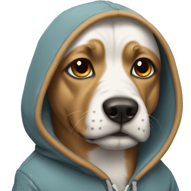 Dog wearing a hoodie emoji