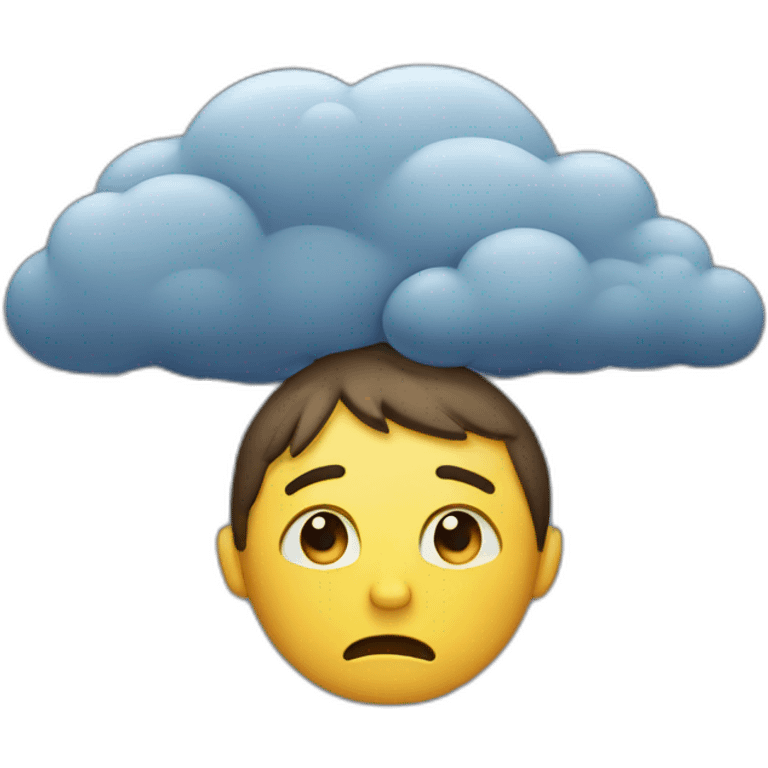 Sad person in a thunderstorm emoji