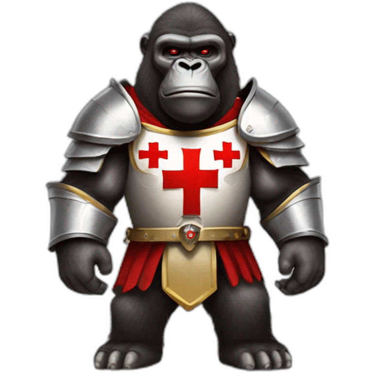 Buff Gorilla wearing a Knight Crusader armor with the holy red Cross emoji