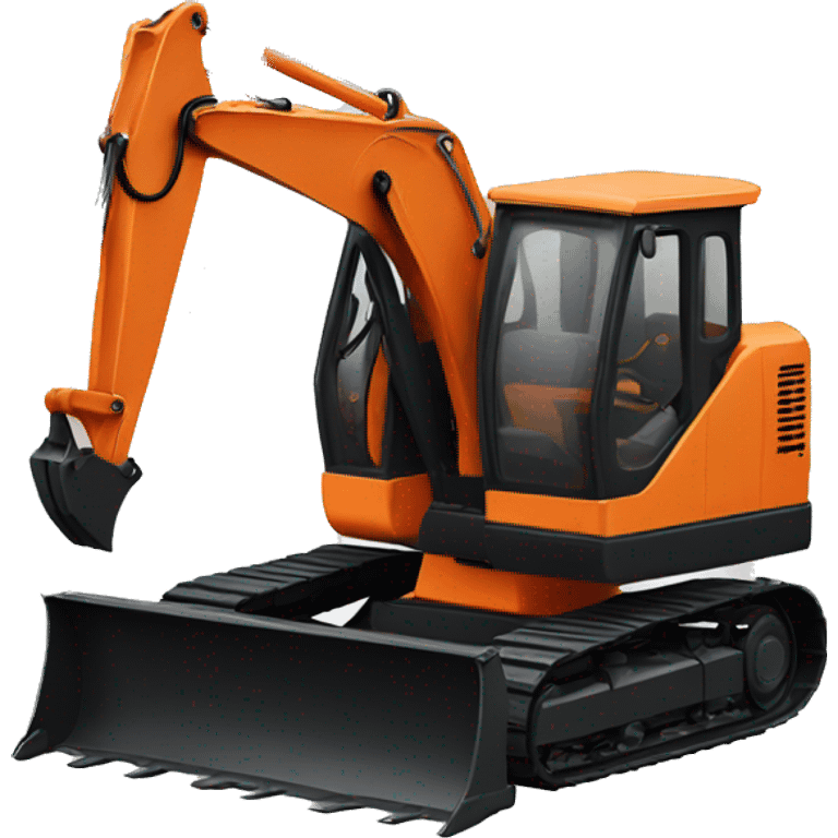 Small orange excavator  emoji