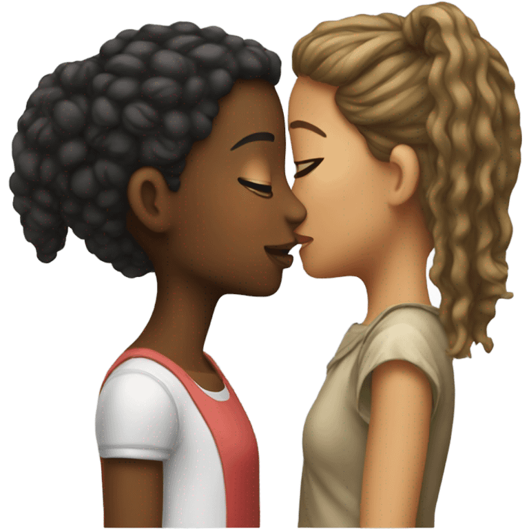 Two girls kissing emoji