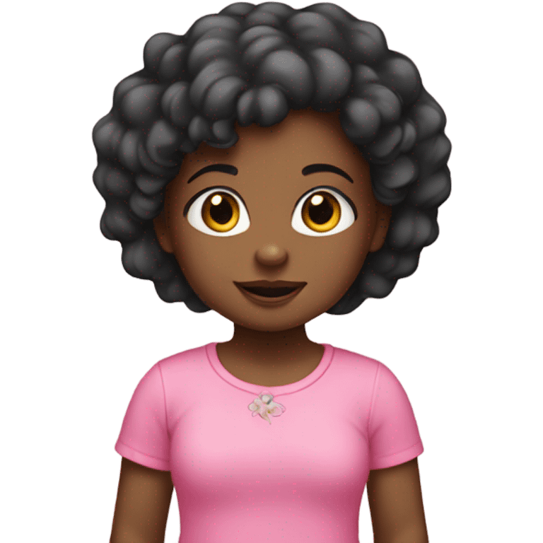 black girl toddler with pink top emoji