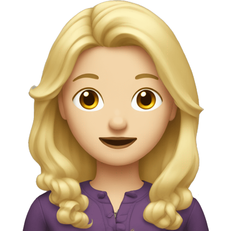 Blond hair girl with a mustache  emoji