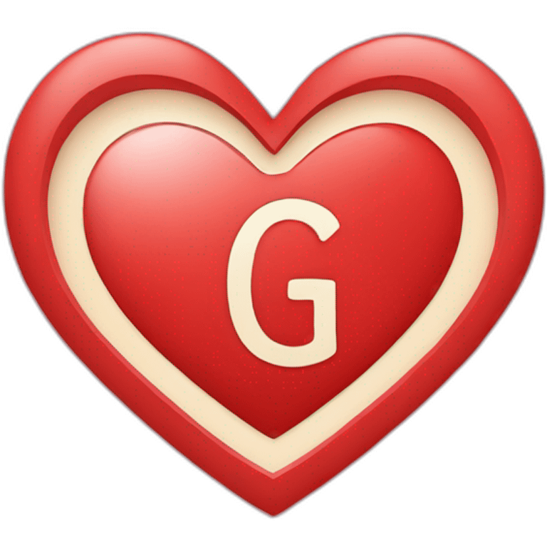 red heart with initial G inside emoji