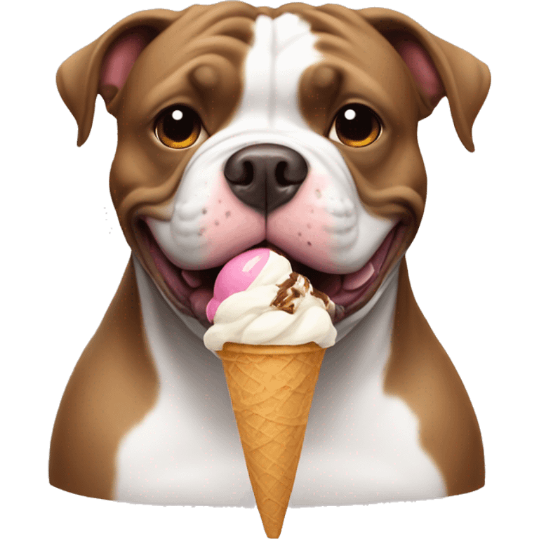 American bully with ice cream  emoji