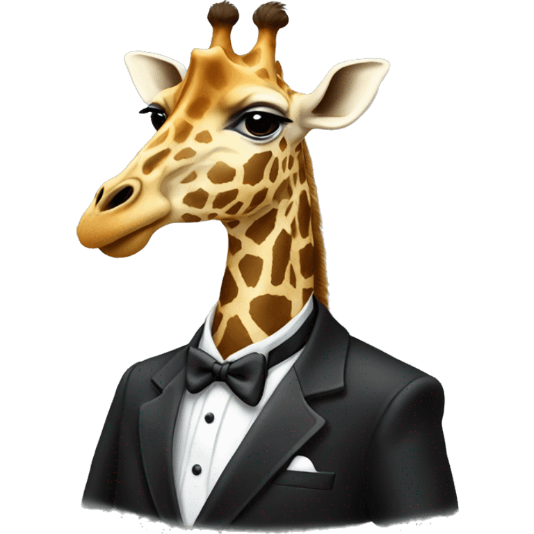 Giraffe in a tuxedo emoji