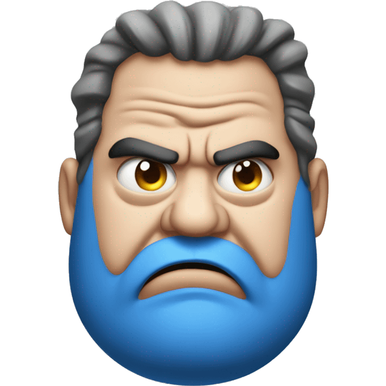 super angry fat blue face man emoji