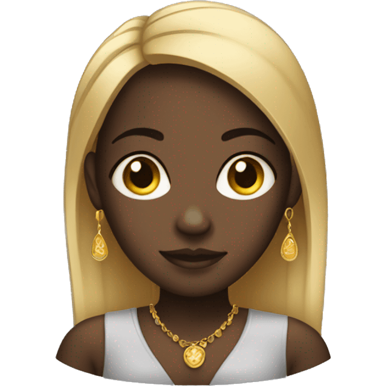 dark-skinned girl with earrings emoji