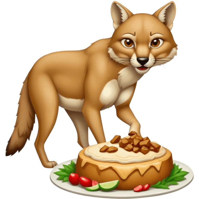 Cougar eating a coyote emoji