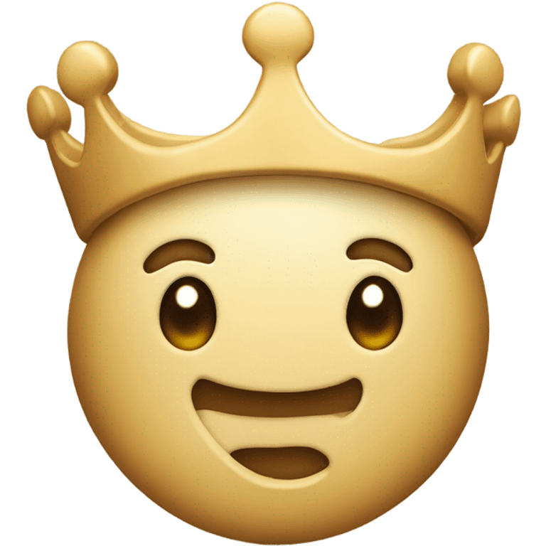 a puzzle piece with crown with simple smile face emoji