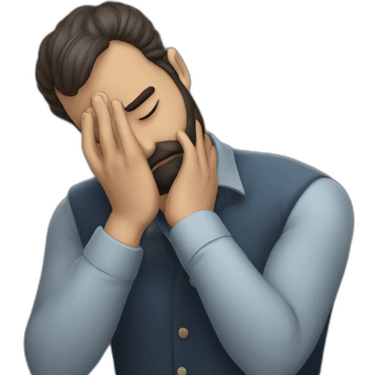 Facepalm sorprendido barba moreno emoji