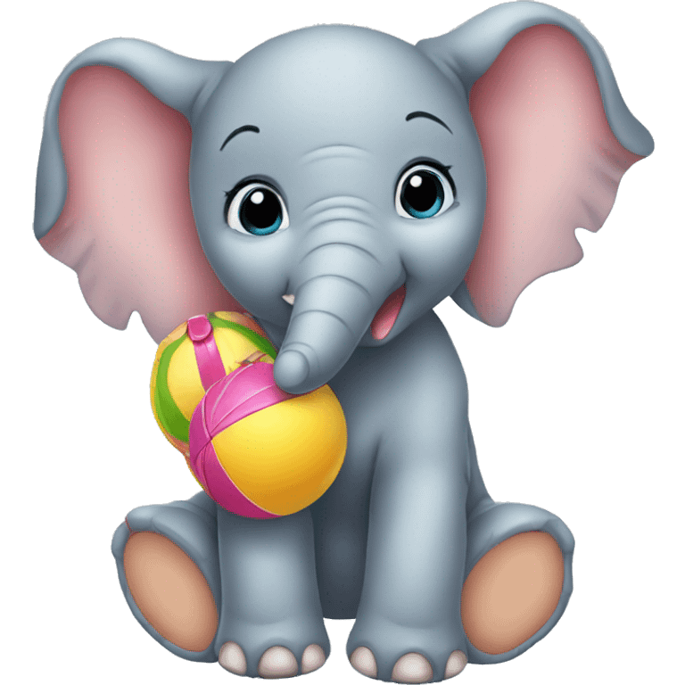 Baby elephant with toys emoji