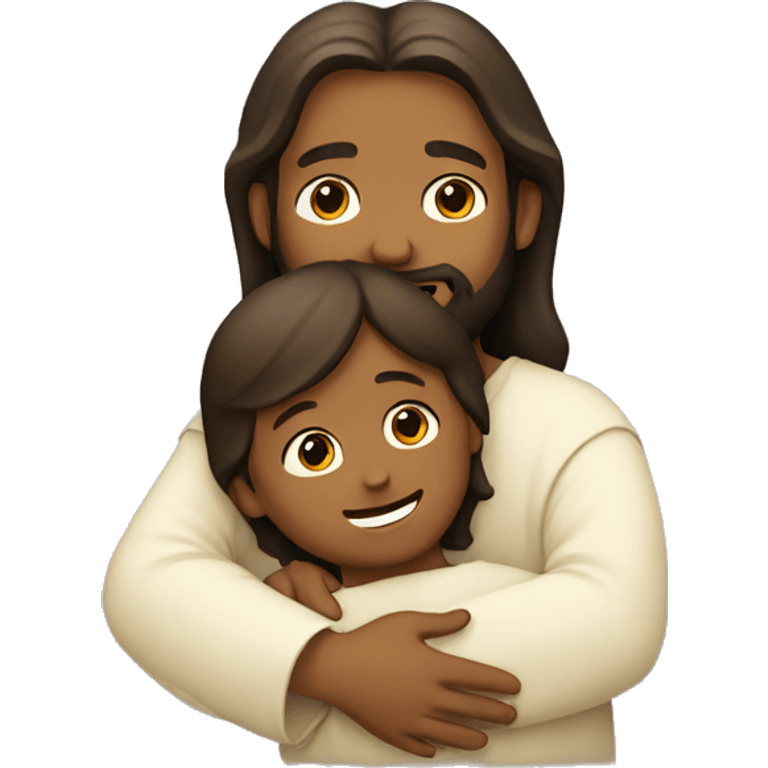 Jesus hugging a child emoji