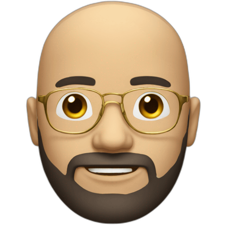 dark-haired man with bald beard and gold glasses emoji