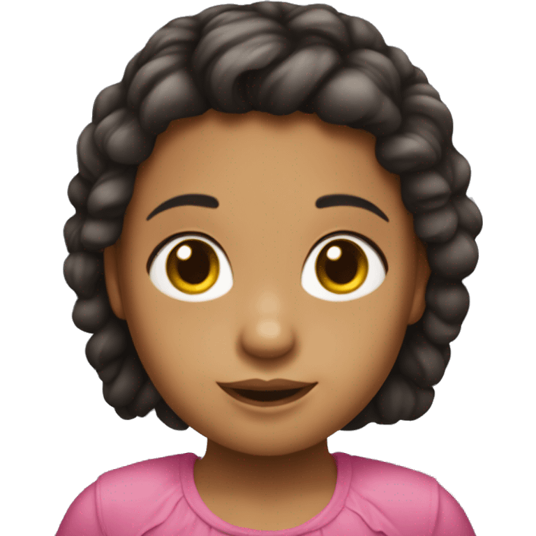 Una niña morena de pelo emoji