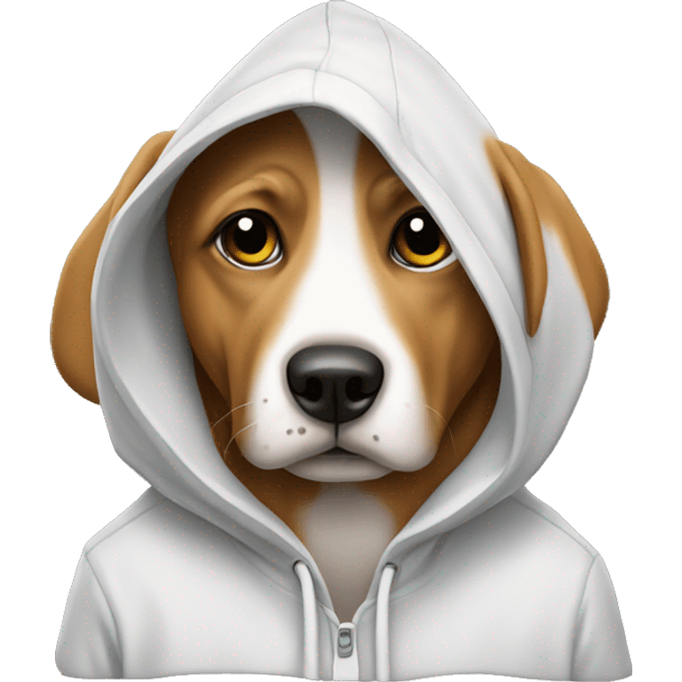 Dog wearing a hoody emoji