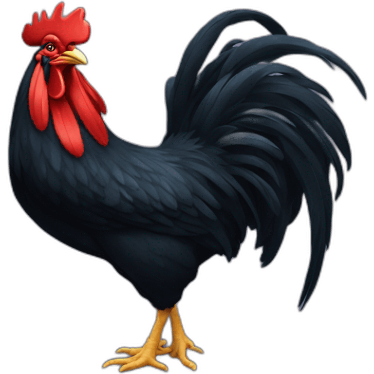 big black rooster emoji