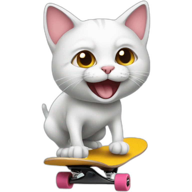 skateboarding cat emoji