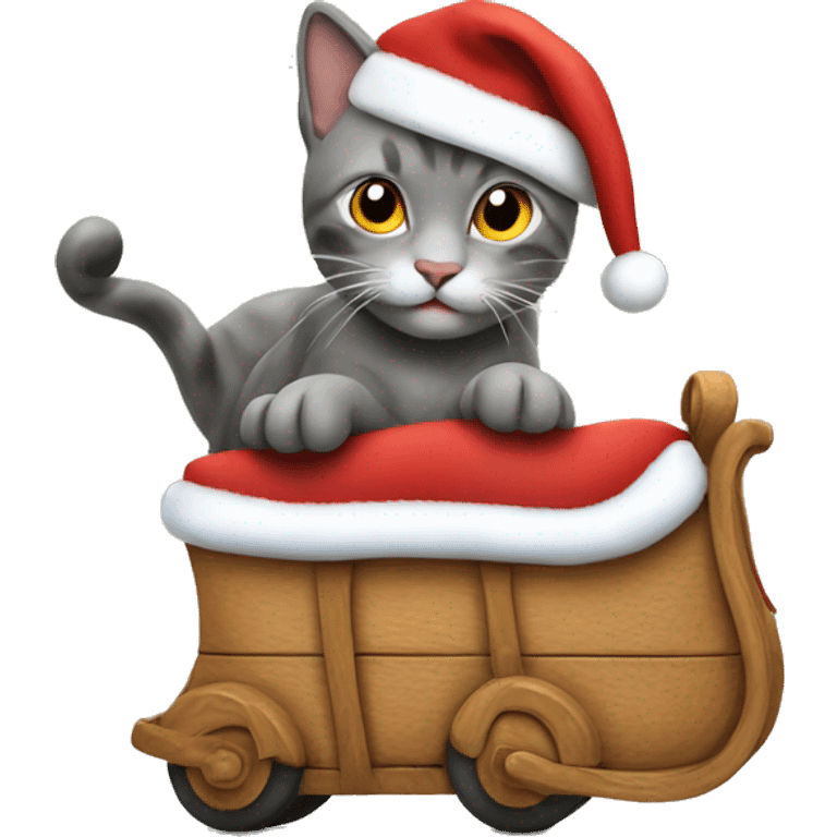 cat ride Santa Claus emoji