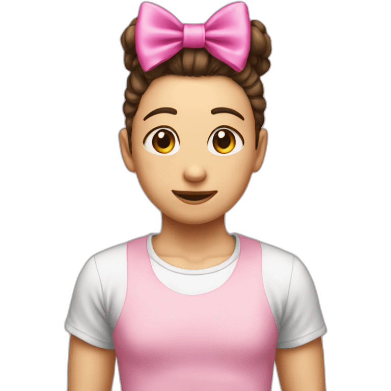 Shitszu wearing a pink bow is a t-shirt written A93 emoji