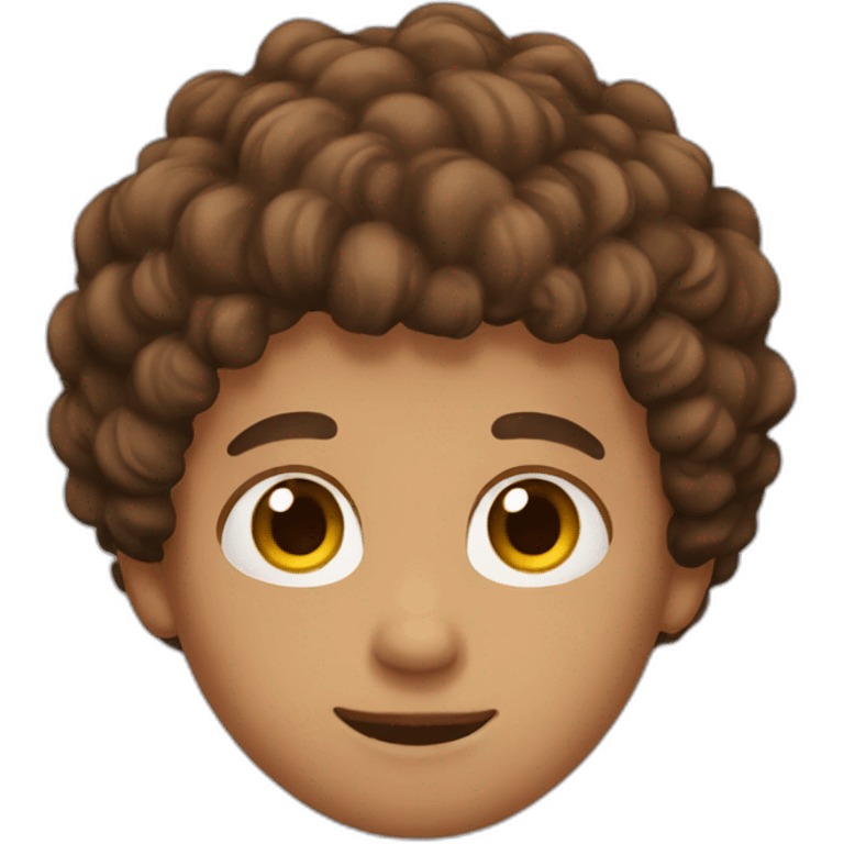 Boy with brown curly hair emoji