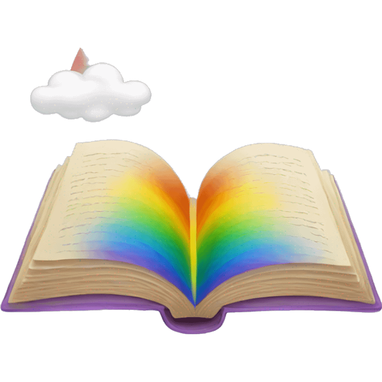 Open book with rainbow emoji