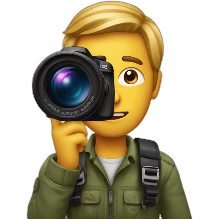 Photographe renting à camera emoji