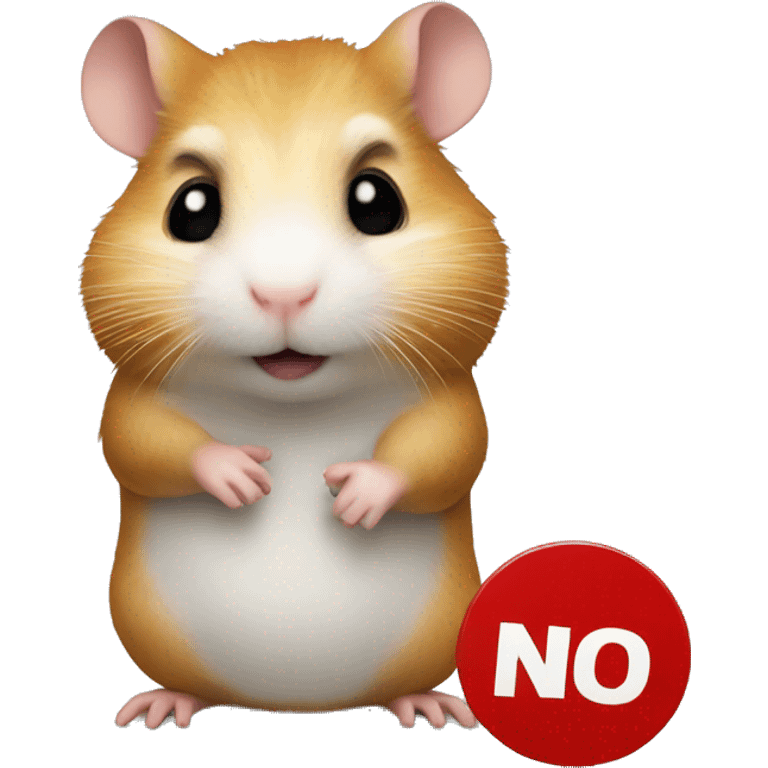 hamster holding a 'no entry' sign emoji