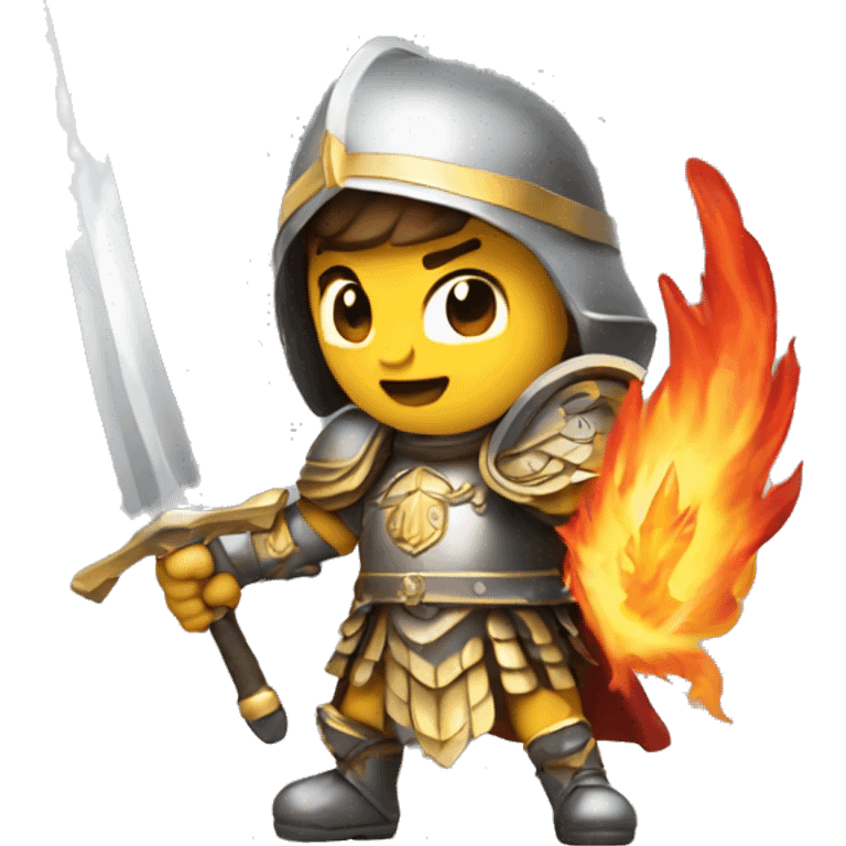 st michael wielding his flaming sword, ready for battle emoji